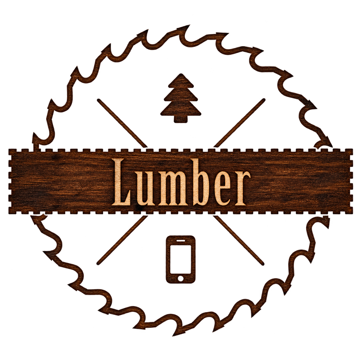 Lumber saw blade emblem